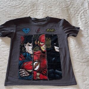Justice League BNWOT Retro T-Shirt - Gray Superman Flash & Batman
